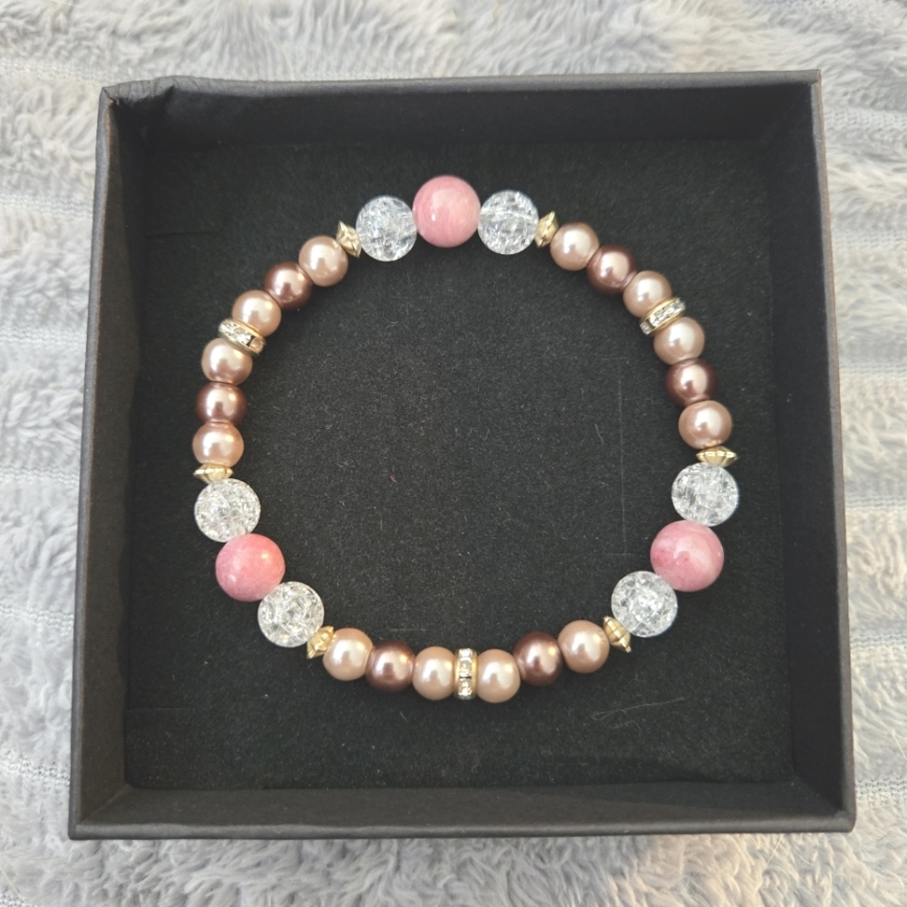 Boho Chic 8" Elastcated Handmade Beaded Bracelet New
